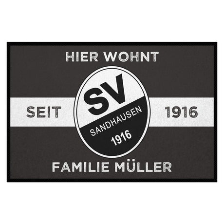 Design Fußmatten für echte SVS-Fans: Hier wohnt Familie XY | Schiefer/Weiß