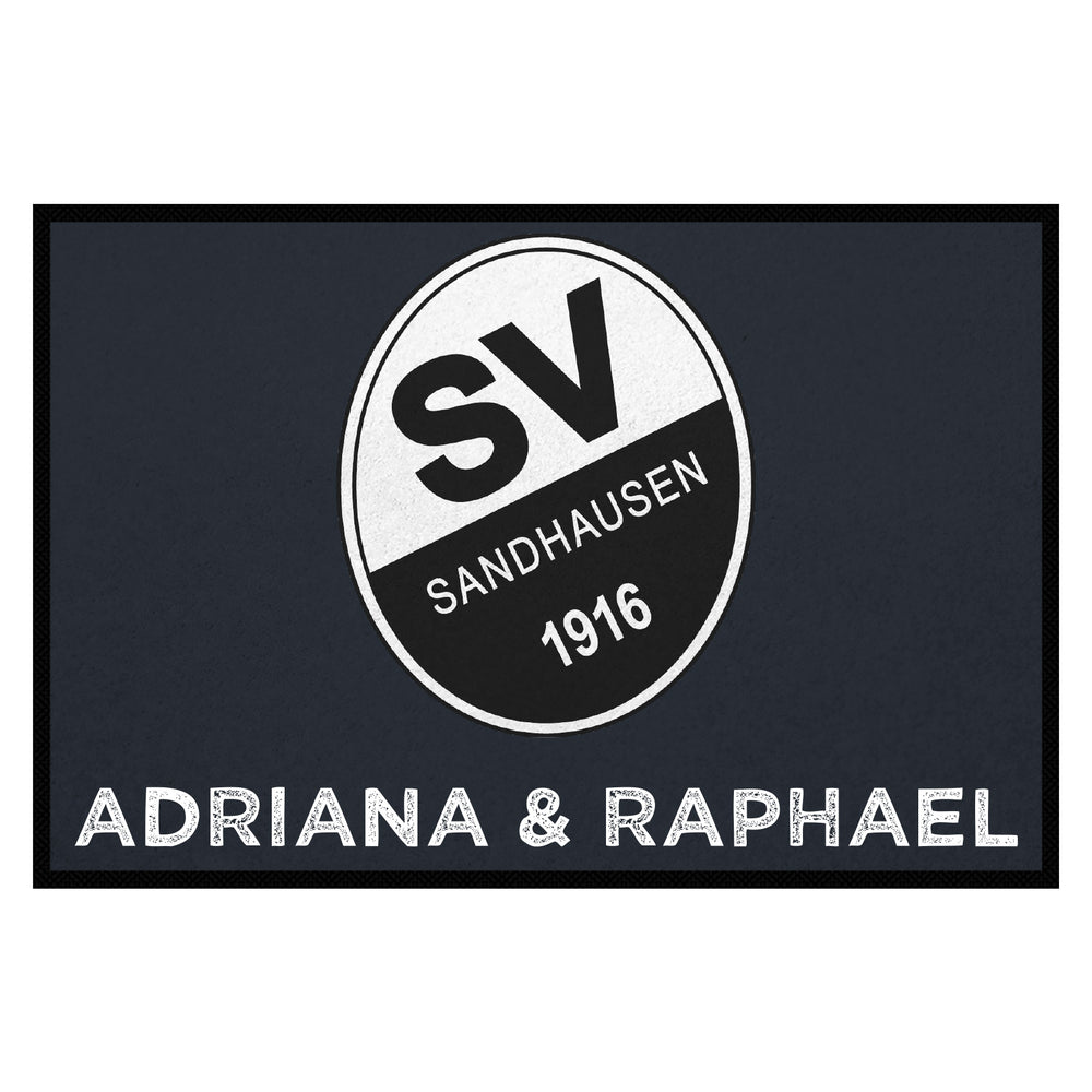 Fußmatte SVS-FANMATTE - Design "Logo mit Name" - personalisierbar | Anthrazit/Weiß