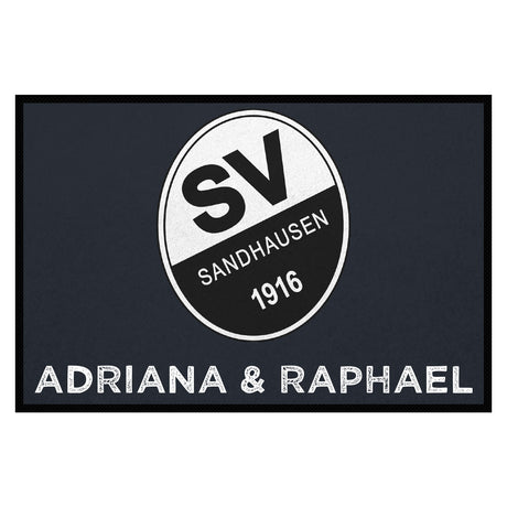 Fußmatte SVS-FANMATTE - Design "Logo mit Name" - personalisierbar | Anthrazit/Weiß