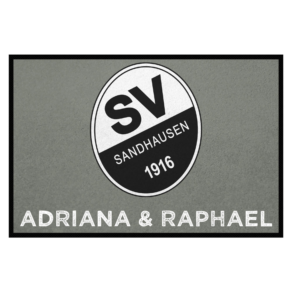 Fußmatte SVS-FANMATTE - Design "Logo mit Name" - personalisierbar | Nebel/Weiß