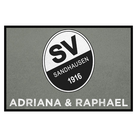 Fußmatte SVS-FANMATTE - Design "Logo mit Name" - personalisierbar | Nebel/Weiß