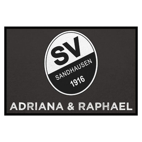 Fußmatte SVS-FANMATTE - Design "Logo mit Name" - personalisierbar | Schiefer/Weiß