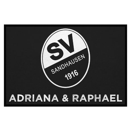 Fußmatte SVS-FANMATTE - Design "Logo mit Name" - personalisierbar | Schwarz/Weiß