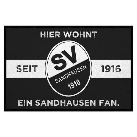 SVS FANMATTE - Hier wohnt ein Sandhausen Fan | Schwarz/Weiß