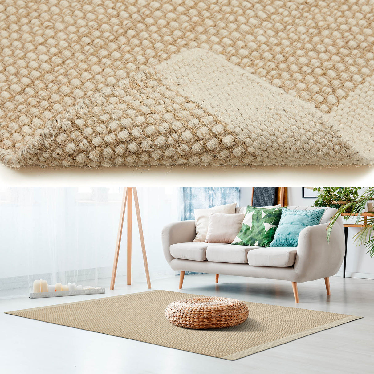 Wollteppich "Hamnen" - beige 