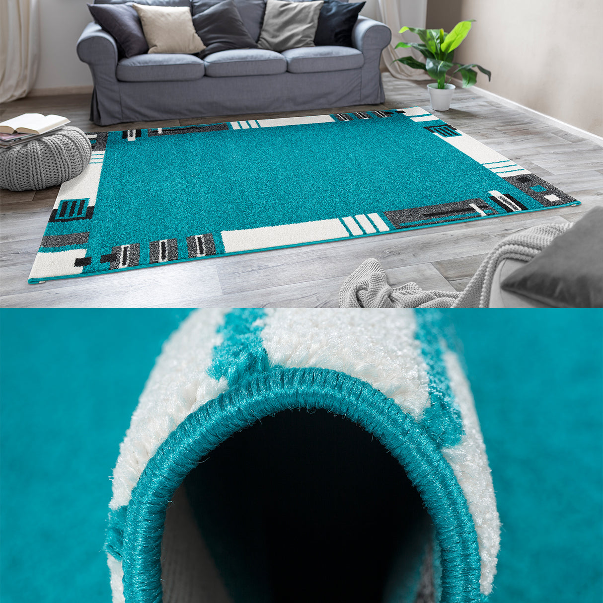 Bordüren-Teppich MAVI - modern gemustert - in 5 Größen
