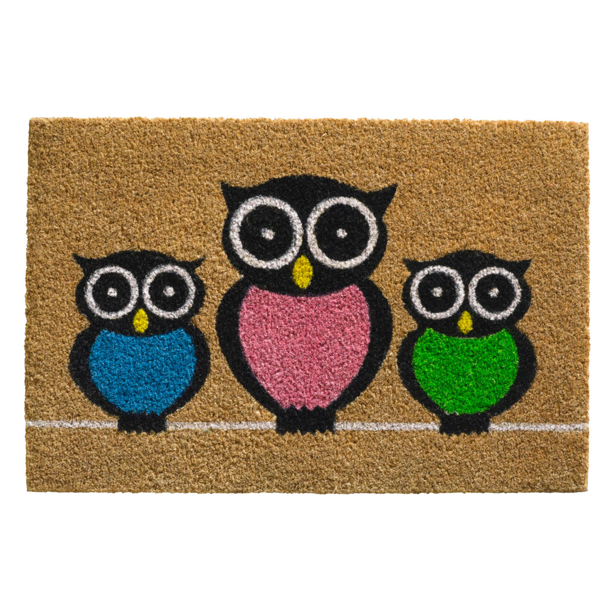 Kokosmatte NATURE TREND mit süßen Eulen